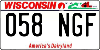 WI license plate 058NGF