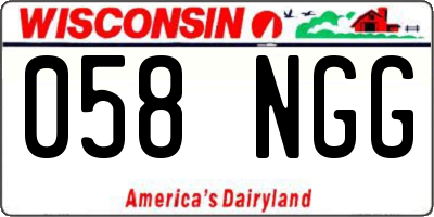 WI license plate 058NGG