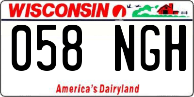 WI license plate 058NGH