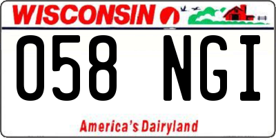 WI license plate 058NGI