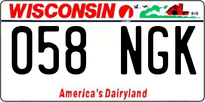 WI license plate 058NGK