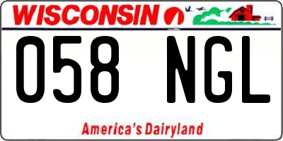 WI license plate 058NGL