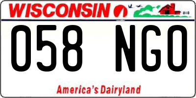 WI license plate 058NGO