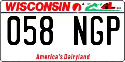 WI license plate 058NGP