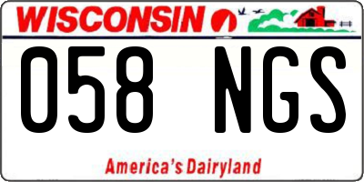 WI license plate 058NGS