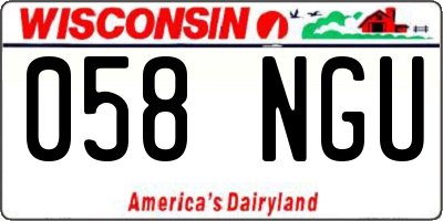 WI license plate 058NGU
