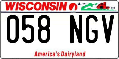 WI license plate 058NGV
