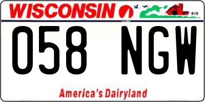 WI license plate 058NGW