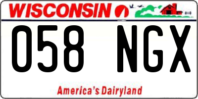 WI license plate 058NGX
