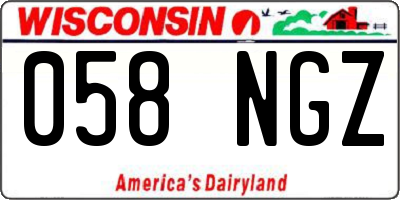 WI license plate 058NGZ