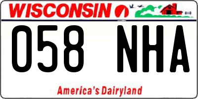 WI license plate 058NHA