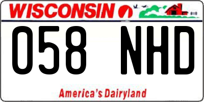 WI license plate 058NHD