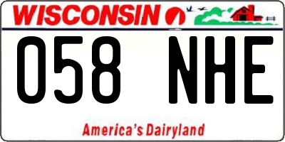 WI license plate 058NHE