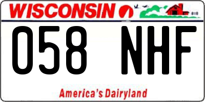 WI license plate 058NHF