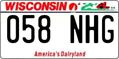 WI license plate 058NHG