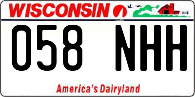 WI license plate 058NHH