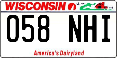 WI license plate 058NHI