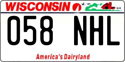 WI license plate 058NHL