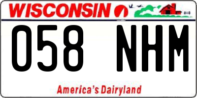 WI license plate 058NHM