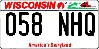 WI license plate 058NHQ