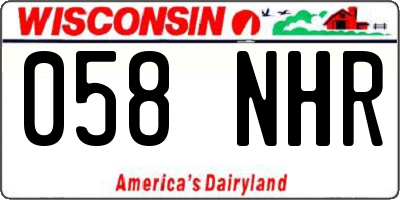 WI license plate 058NHR