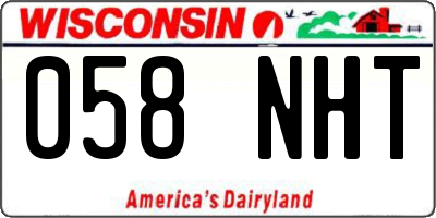 WI license plate 058NHT