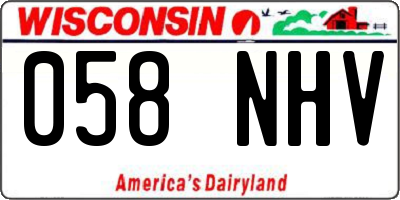 WI license plate 058NHV