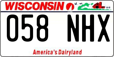 WI license plate 058NHX