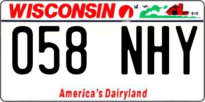 WI license plate 058NHY