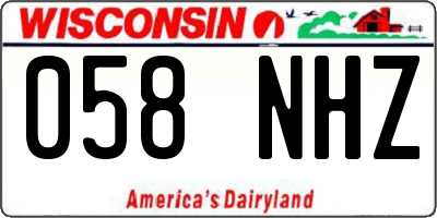 WI license plate 058NHZ