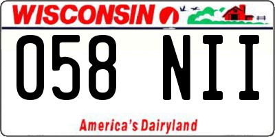 WI license plate 058NII
