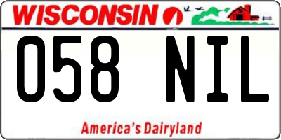 WI license plate 058NIL