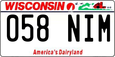 WI license plate 058NIM