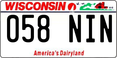WI license plate 058NIN