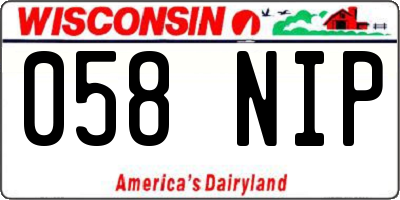 WI license plate 058NIP