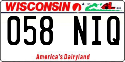 WI license plate 058NIQ