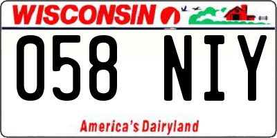 WI license plate 058NIY