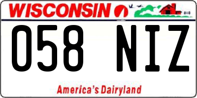 WI license plate 058NIZ