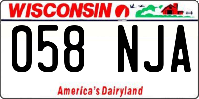 WI license plate 058NJA
