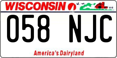 WI license plate 058NJC