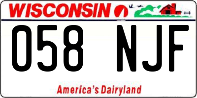 WI license plate 058NJF