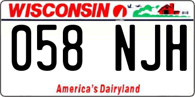 WI license plate 058NJH