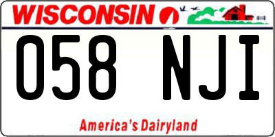WI license plate 058NJI