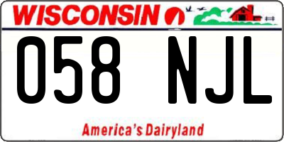 WI license plate 058NJL
