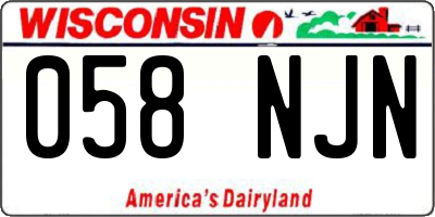WI license plate 058NJN