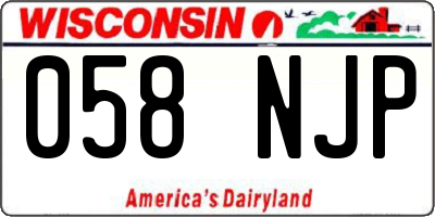 WI license plate 058NJP