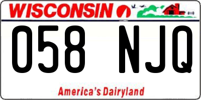 WI license plate 058NJQ