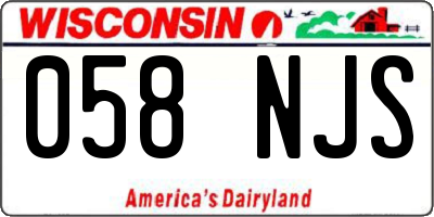 WI license plate 058NJS
