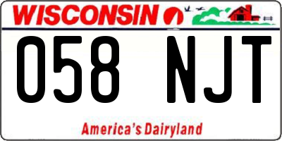WI license plate 058NJT