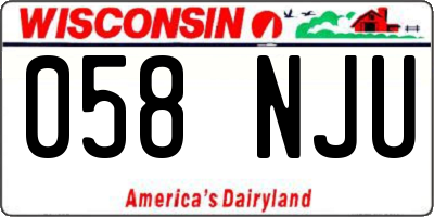 WI license plate 058NJU